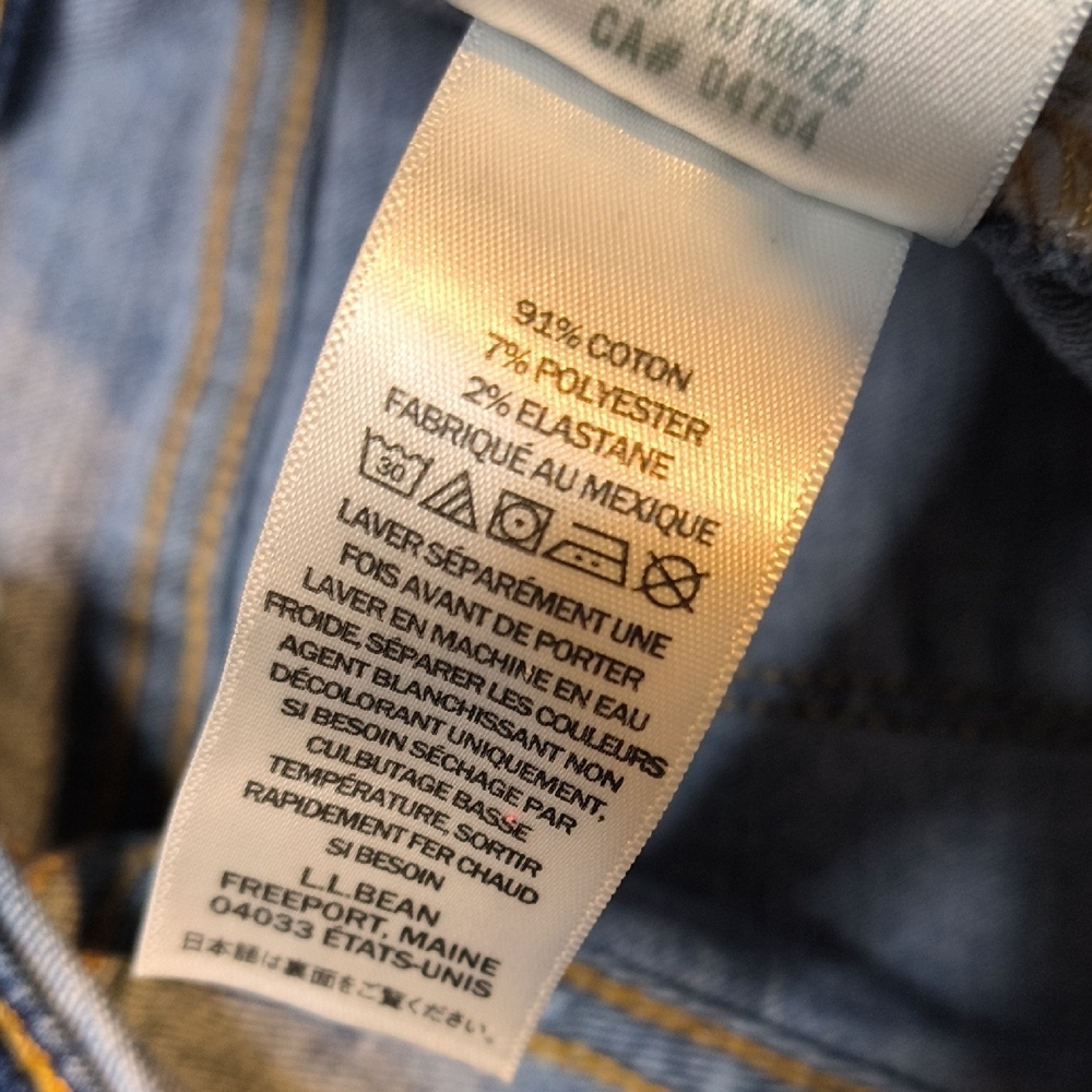 LL Bean Straight Leg w/28.5" Inseam Size 12 Denim Jeans sac970 - Picture 6 of 6